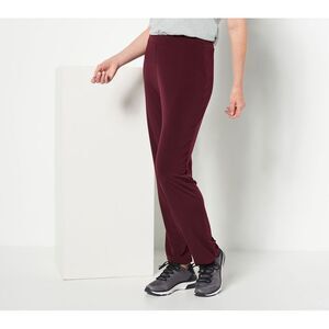 Susan Graver Women's Pants Sz L Essentials Reg Liquid Knit Straight Red A228083